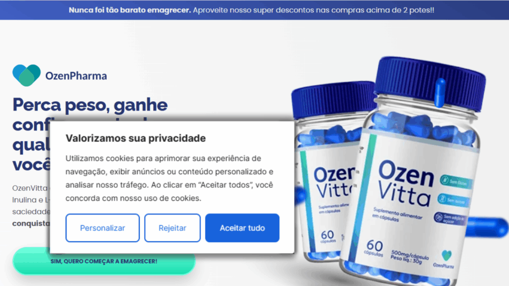 Suplemento vitamínico Ozenvitta em embalagem original